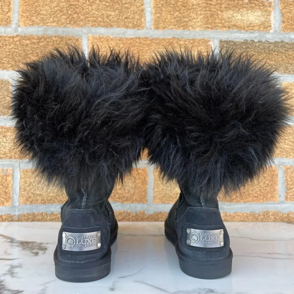Australia Luxe Women's Foxy Shearling Short Boots in Black size 6 - Picture 4 of 8